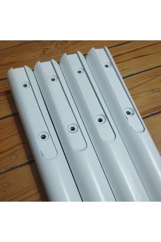 Kanallı 42cm Gürgen Ahşap Ayak Beyaz Renk 4 Adet Ayak