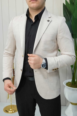 Bys Beystil Sivri Yaka Bej Ceket 336 - Slim Fit