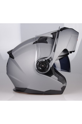 Lazer Golden Çene Açılır Güneş Vizörlü Kask Mat Gri