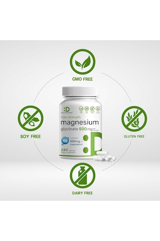 Deal Supplement Max Strength Magnesium Magnezyum Glycinate 500mg