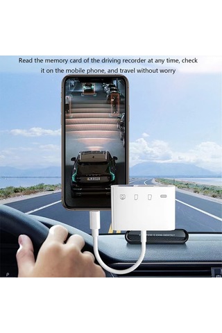 Jeehugo Type-c Çok Fonksiyonlu Kart Okuyucu - Sd/tf/usb+şarj Dörtlü Adaptör, Kamera Fotoğraf Transferi, Plug & Play, Beyaz Kutulu