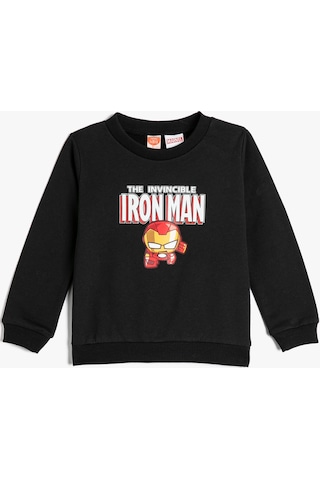 Koton Iron Man Sweatshirt Lisanslı Uzun Kollu Bisiklet Yaka Pamuklu Antrasit 4wmb10366tk 4WMB10366TK931 Antrasit
