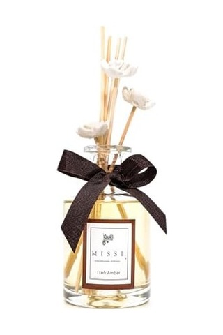 200 Ml Silindir Şişe Bambu Çubuklu Dark Amber Oda Kokusu Abundance Prosperity