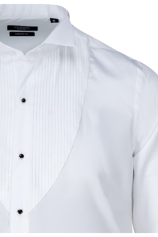 Hatemoğlu Beyaz Comfort Fit Slim Yaka 100% Pamuk Manşetli Saten Klasik Gömlek