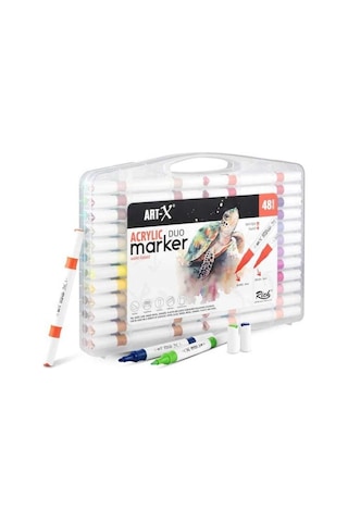 Rich Art X Acrylic Duo Marker Çift Uçlu Su Bazlı Boyama Kalemi 48 Renk Set 18053