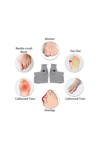 Moveevo Halluks Valgus Düzeltici Ayak Örtüsü Ayak Bakım Örtüsü Bir Çift Gri Küçük Boy