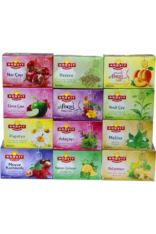 Günvit Süzen Poşet Karma Seri 12 x 20'li Günvit Süzen Poşet Karma Seri 12 x 20'li