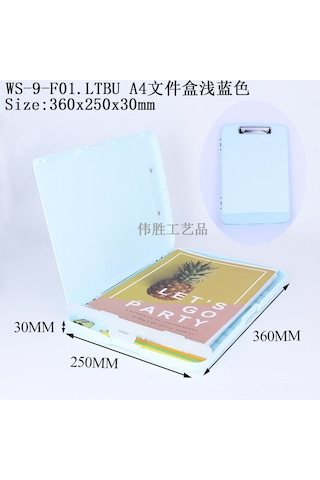 Symbee Mavi Transparent A4 Ofis Belge Kutusu - Plastik Çizim Kalemi, Dosya Ve Evrak Saklama Kutusu F01 360x250x30mm