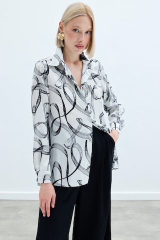 Sateen Desenli Klasik Gömlek - Siyah-136241 Siyah