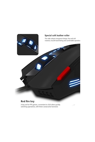 Novahub Zelotes T-60 3200dpi 7 Tuşlu Led Oyuncu Faresi - Usb Kablosuz - Pc/laptop İçin Optik Led Fares 001
