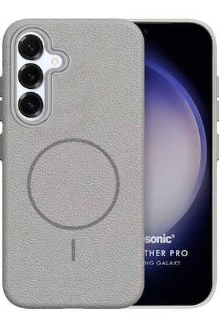 Microsonic Samsung Galaxy Uyumlu S24 Kılıf Magleather Pro Gri -
