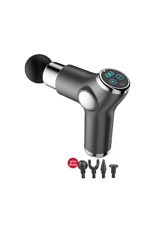 Mini Masaj Tabancası Lcd Ekran Masajı Ectxlx Gri
