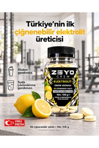 Çiğnenebilir Elektrolit Tablet - Limon Aromalı 60 Tablet / 108g