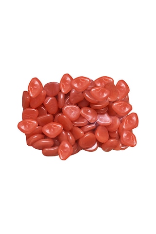 Xiyyadms 50 Adet Turuncu Işıklı Taş - Resin Yapımı Bahçe Akvaryum Dekoratif Fosforlu Çimen Taşları