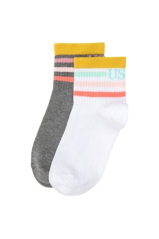 U.s. Polo Assn. Kadın Gri Melanj Çorap 50318015-vr086 Grı Melanj