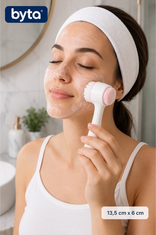 Çift Taraflı Yüz Temizleme Fırçası Silikon Peeling Ve Gözenek Temizleyici Cilt Bakım Fırçası