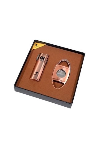 Cohiba Çakmak Kesici İkili Bronz Puro Seti - Tr9108