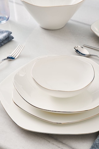 Karaca Fine Pearl Extra Hexagon 61 Parça 12 Kişilik Yemek Takımı Gold