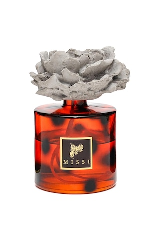 500 Ml Kahverengi Leopar Desenli Cam Şişe Seramik Taşlı Dark Amber Oda Kokusu Abundance Prosperity