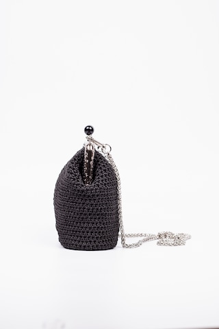 Fabric Craft Bag Omuz Çanta Floş İplik Metal Askılı Siyah - Gümüş