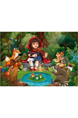 Star Puzzle 2x50 Parça Çocuk Puzzle - Ormandaki Kız 1 Adet