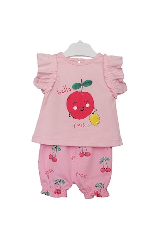 S-Mall Caramell Bebek Takımı - 2 Li - Tkk7048 - Fresh - Pembe Sarı