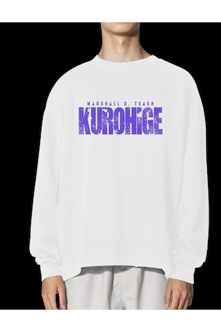 Unisex Beyaz Teach Baskılı Hoodie Oversize Kapşonsuz Sweatshirt Beyaz