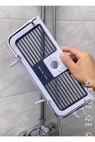 Sürgü Duş Organizeri Sabunluğu Beyaz