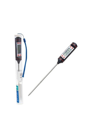 Dijital Cep Tipi Daldırmalı Termometre, -50 C İle +300 C Ölçüm Aralığı, 0.1 C Çözünürlük, Lcd Ekran, Otomatik Kapanma, 1 Saniye Hızlı Ölçüm, Mutfak Ve Laboratuvar İçin Açık
