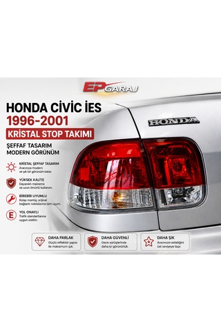 Honda Cıvıc İes 1996-2001 Uyumlu Kristal Stop Takımı 4 Parça