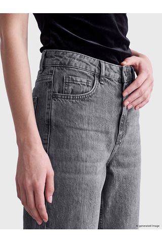 Lcw Jeans Gri Crop Flare Kadın Jean Pantolon