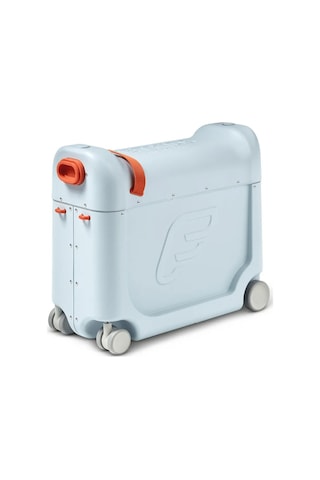 Stokke Jetkids Bedbox, Uçak Koltuklarına Uyumlu Binilebilir Çocuk Valizi Mavi