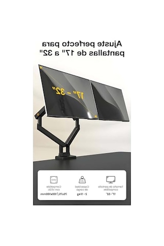17-32 İnç Monitörler İçin Çift Kol Destekli Metal Stand, 2-9 Kg Ağırlık Kapasitesi