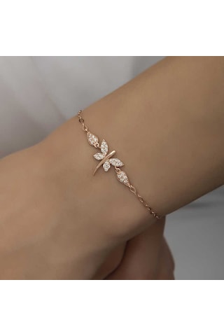 925 Ayar Gümüş Rose Yusufçuk Kadın Bileklik Gümüş - Rose
