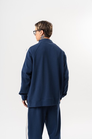 Respire Erkek Ffb Şerit Detaylı Dik Yaka Doubleface Zip Oversize Sweatshirt Lacivert