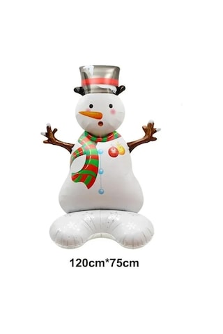 Yılbaşı Folyo Balon Kardan Adam 120-75cm Ayaklı