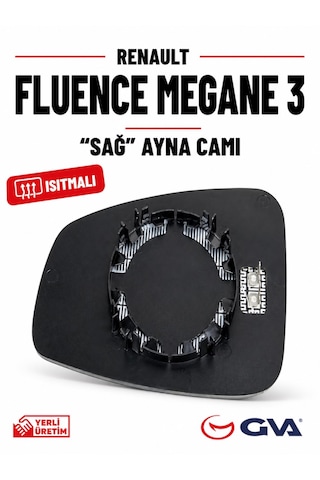Renault Fluence Megane 3 Sağ Isıtmalı Ayna Camı 963651913r