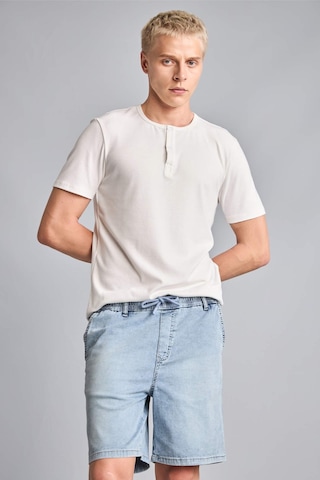 Defacto Relax Fıt Esnek Belli Jean Bermuda Şort H8869ax26smnm39 Mavi-nm39