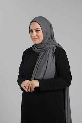 Hürrem Bone Antrasit Pratik Hazır Geçmeli Şal Viskon Önü Süngerli Penye Şal 2202 25 Antrasit