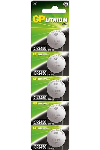 GP CR2450 3V Lityum Blister Düğme Pil 5'li