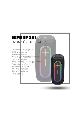 Hepu Hp-s01 20w Taşınabilir Kablosuz Bluetooth Hoparlör