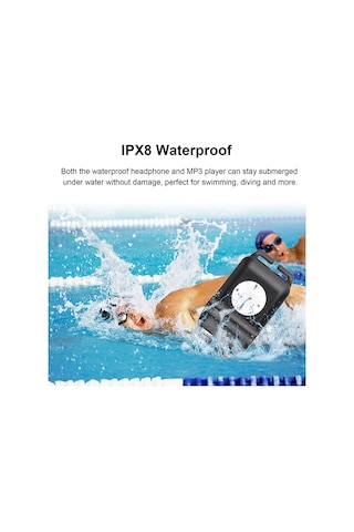 Singree "ıpx8 Su Geçirmez Mp3 Çalar - Yüzme, Koşu Ve Dalış İçin 8gb Müzik Çalar & Kulaklık Seti"