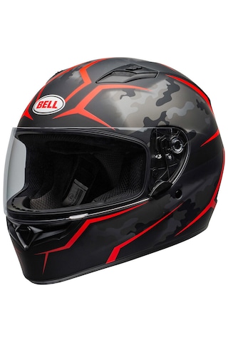 Bell Qualıfıer Tealth Camo Matte Black-red Motorcu Kaskı Gri - Kırmızı - Mat Siyah