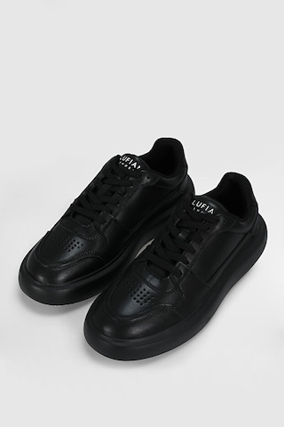 Lufian Mateas Erkek Deri Sneaker Ayakkabı Siyah Beyaz