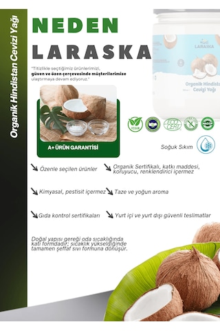 Organik Hindistan Cevizi Yağı 150ml Soğuk Sıkım - Organic Coconut Oil 150 ML