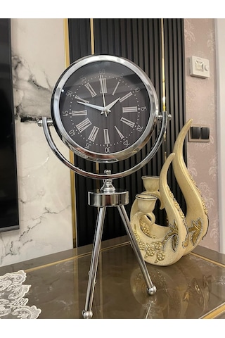 Modern Metal Ayaklı Dekoratif Masa Saati Çok Renkli