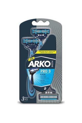 Arko Men T3 Pro3 Tıraş Bıçağı 3'lü + Cool Tıraş Köpüğü 200 ML