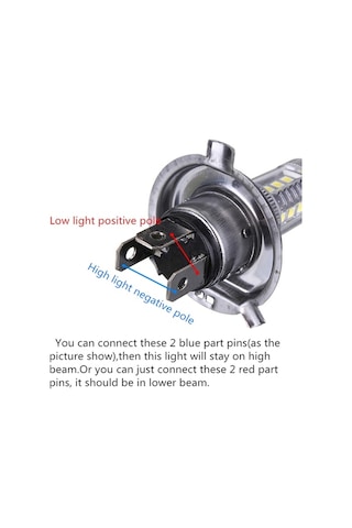 Pazly H4 9003 Hb2 80w 8000lm 8000k Mavi Led Far Ampulleri, Gümüş Renk, Yüksek Parlaklık