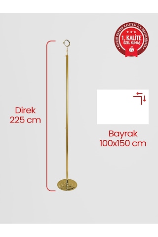Enerji Ve Tabii Kaynaklar Bakanlığı Makam Bayrağı - Saçaklı Gold Set 100 x 150 CM