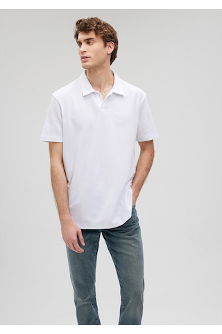 Mavi - Beyaz Polo Tişört 0611904-620 Beyaz